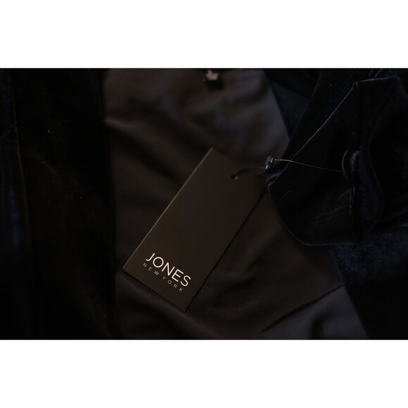 NWT Jones New York Velvet Long Cardigan Open Front Black Whimsigoth Witchy Large - Picture 9 of 10